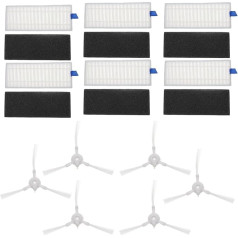 Набор из 12 боковых щеток и фильтров для роботов-пылесосов Совместим с аксессуарами для пылесосов Rowenta Explorer 20/40/60 Series/Tefal 20