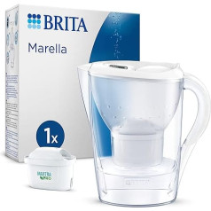 BRITA - Marella Cool Filter Carafe - 2.4L - White - Includes 1 MAXTRA PRO ALL-IN-1 Filter Cartridge - Size 2.4