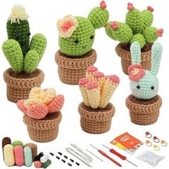 Namner Crochet Set for Beginners, Crochet Hook Set, Crochet for Beginners, Crochet Starter Set Fleshiness, for DIY Crafts with Crochet Hook Set, Yarn, Polyester Fibre Filling, Hand Sewing Needle,
