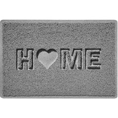 Nicoman Home + Heart Mat, виниловые петли, серый, маленький (60 x 40 см)