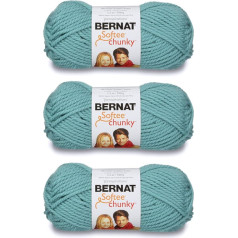 Bernat 16112828219P03 Softee Chunky Yarn, Acrylic, Sea Green, 3 Pack, 3 Count