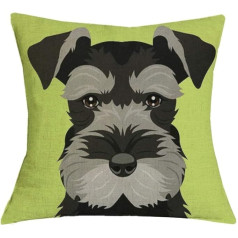 Пляжная подушка-чехол TBS Cute Animal Dog Puppy Colorful Schnauzer Gift Idea Lime Green 45x45cm