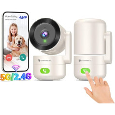 SYMYNELEC 2K 4MP крытая камера наблюдения, 360 °, 5 ГГц/2.4 ГГц WLAN наблюдения с AI обнаружения движения, ИК ночного видения, крытая камера безопасности д