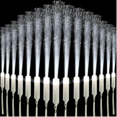 M.best Pack of 32 Glow Sticks LED Lights Wedding Sticks, 3 Flashing Modes Glow in the Dark White Fibre Optic Rods Party Favours Accessories for Children's Birthday Wedding