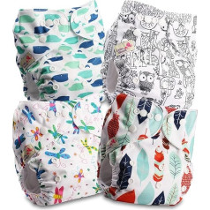 Многоразовые подгузники Littles and Bloomz, стандартный поппер, 4 подгузника, FLP2-0409