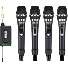 ACEMIC UHF Беспроводная микрофонная система 4-канальный беспроводной микрофон с 4 динамическими ручными микрофонами для богослужений, выступл