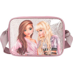 Depesche 12528 TOPModel Glitter Queen Shoulder Bag в розовом цвете, сумка на молнии с регулируемым плечевым ремнем