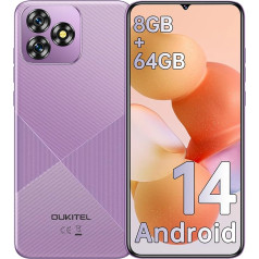 OUKITEL C53 Android 14 смартфон без контракта - 8GB + 64GB/1TB мобильный телефон без контракта, Octa Core 6.6 дюймов HD + смартфон, 13MP + 5MP камеры 4300mAh мобильный телеф