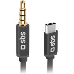 Аудиоадаптер 3,5 мм Jack to USB-C Male для смартфонов, наушников, HiFi Stereo, колонок и наушников, металлический штекер, кабель 1 м