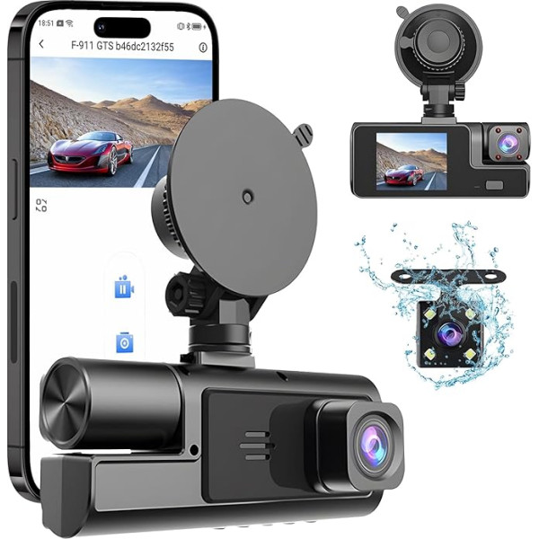 MOMOTOU 1080P Автомобильная Dash Cam 3 канала спереди сзади и внутри с WiFi DVR Мониторинг парковки Обнаружение движения G-сенсор Петля записи Супер ночн