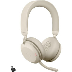 Беспроводная гарнитура Jabra Evolve2 75 для ПК с 8 микрофонами - стерео наушники с двойной пеной и современным активным шумоподавлением, USB-C Bluetooth а