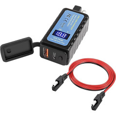 XMSJSIY Мотоцикл телефон USB зарядное устройство адаптер SAE к Type C PD/USB быстрой зарядки 3.0 удлинительный кабель с вольтметром, ON/Off переключатель и