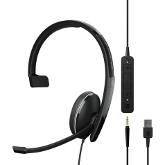 EPOS | Sennheiser Adapt 135T USB II (1000900) - Проводная односторонняя гарнитура - 3,5 мм разъем/USB соединение, MS Teams Certified - UC Optimised - Superior Sound - Improved