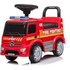 Milly Mally Vehicle Mercedes Antos Ride-On for Children Aged 1 to 3 Years Car with Interactive Steering Wheel Fire Brigade