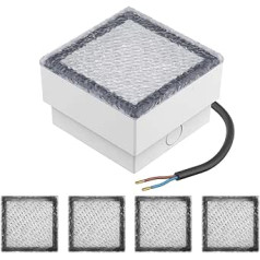 ledscom.de LED Paving Stone Recessed Floor Light CUS for Outdoor Use, IP67, Square, 10 x 10 cm, Warm White, Pack of 5