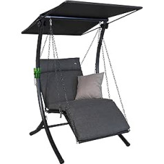 Angerer Swing Smart 1-Seater Swing Garden Swing Made in Germany Swing for Sitting, Lying and Relaxing Includes Bed Function Easy Assembly (Dark Grey)