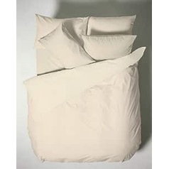 Bianca Plain Dyed 150 100% Aldodon Percale 200 Thread Count Sheet Set, Cream, 240x280+2(50x85), 3