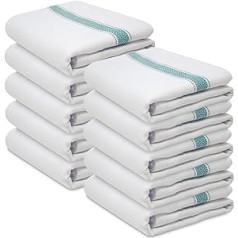 Towelogy Küchentücher, 10 Stück, 100 % Baumwolle (60 x 45 cm), handelsübliche Qualität, Bartücher, Geschirrtücher für Catering und Trocknen von Geschirr (Grün, 10)