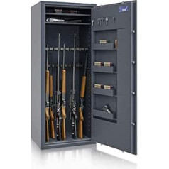 SafeHero Weapon Cabinet Class 0 EN 1143-1 Secureo Hawk 20 XL Weapon Cabinet 0 for 20 Long Weapons Long Weapon Cabinet with Key Lock Approved Weapon Cabinet Long Guns Short Guns + Ammunition