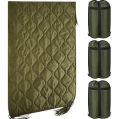 Barydat Woobie 3 Pack Military Poncho Liner Waterproof Thermal Insulated Army Blanket with Compression Carry Bag Camping Blanket for Outdoor Camping Hunting Hiking Survival Picnic Green