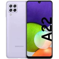 Samsung Galaxy A22, SIM Free Smartphone, 6.4 Inch, 128 GB, Android Mobile Phone, Violet