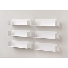 TEEbooks - CD und DVD Regal - 6er Set - Stahl - WEIß - 60x15x15cm