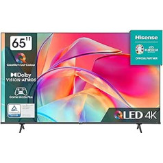 Hisense 65E7KQ QLED Smart TV, 164 cm (65 Inches), 4K, HDR10, HDR10+ decoding, HLG, Dolby Vision, DTS Virtual, 60Hz Panel, Bluetooth, Alexa Built-in, VIDAA Voice, Black