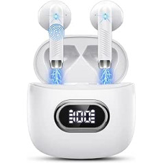 Bluetooth 5.3 In-Ear Headphones Wireless Bluetooth with ENC Dual Mic, 2022 Wireless Headphones 42H Deep Bass Wireless Headphones Noise Cancelling Earbuds, IP7 Waterproof Earphones, LED Display