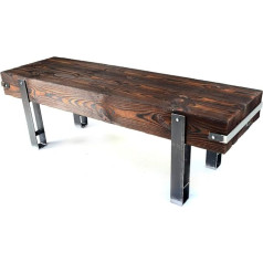 ‎Chyrka CHYRKA® Brody Loft Bench Solid Wood Vintage Bar Industrial Design Handmade Wood Metal (28 см x 180 см Высота 45 см)