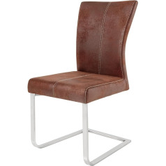 Invicta Interior Консольное кресло Samson с удобной ручкой цвета темного кофе и каркасом из матовой нержавеющей стали