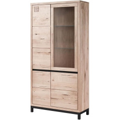 Massivmoebel24.De Villanders #201 Современная витрина из дикого дуба 103 x 40 x 205 см Bianco Oiled