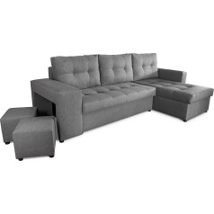 Generisch Möbel NAWSTOL - Угловой диван для гостиной - Раздвижной угловой диван в форме L с функцией сна 205 x 130 см - Угловой диван с ящиком для кровати - Leo