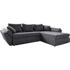 Delife Кушетка Loana Graphite 275 x 185 см Угловой диван с функцией сна Оттоманка переменная