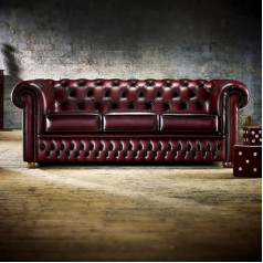 Jvmoebel Bordaux 3-Seater Sofa Leather Sofa Couchen Couch Chesterfield Set Leather Sofas