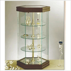 Vm Art Design Glass Стеклянная витрина Revolving VM112GTL Вишневое дерево
