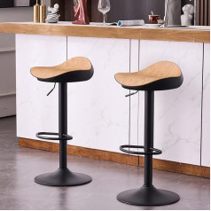 Younike Барные стулья Комплект из 2 барных стульев Контр-табуреты Регулируемая высота 360° Поворотный с подставкой для ног Бистро Стулья Кухонн