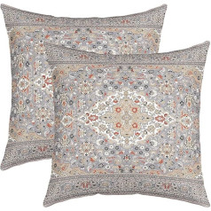 Erosebridal Набор из 2 персидских нагрудных подушек 16x16 дюймов Экзотические нагрудные подушки Boho Ретро серый оранжевый цветочный узор Богемные 