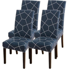‎Searchi SearchI 6 Pieces Super Fit Stretch Removable Washable Short Dining Chair Covers Slipcover Slipcover Spandex Fabric Chair Cover for Dining Room, Hotel, Ceremony (Style02, 4 per Set)