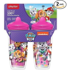Playtex Sipsters Stage 3 Paw Patrol Leak Proof Ударопрочная чашка-непроливайка для девочек 9 унций (упаковка из 2)