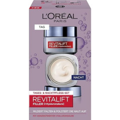 Подарочный набор L'Oréal Paris High Dose Hyaluronic Acid Anti-Ageing, дневной и ночной уход за лицом против морщин, филлер Revitalift