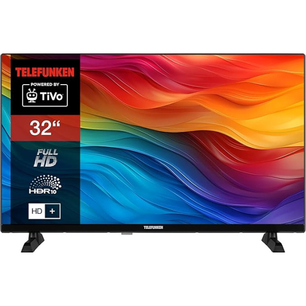 Телевизор Telefunken 32 дюйма/TiVo Smart TV (Full HD, HDR, HD+, 6 месяцев вкл. тройной тюнер) XF32TO750S