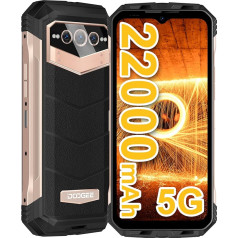 DOOGEE VMAX 5G Открытый мобильный телефон без контракта, 20 ГБ + 256 ГБ Dimensity 1080, 22000mAh большой аккумулятор, 108MP камера, 6.6 дюймов FHD + 120 Гц Открытый смарт