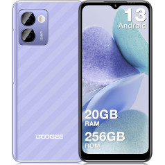 DOOGEE N50PRO Android 13 Смартфон [2023], 20 ГБ + 256 ГБ Дешевый телефон, 6,52 дюйма HD+ Octa-Core, 50MP AI камера, 4200mAh 18W быстрая зарядка, отпечаток пальца, OTG/GPS/Face ID/Widevine L