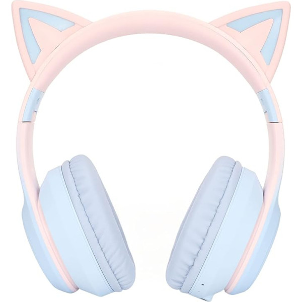 Беспроводные складные игровые наушники Bluetooth Cat Ears со светодиодной подсветкой (синий)