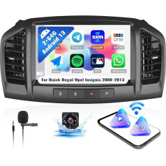 OiLiehu 2G + 64G Android 13 Автомобильное радио 2DIN Carplay Android для Buick Regal/Opel Insignia 2008-2013 Автомобильное радио с экраном 9 дюймов Поддержка Bluetooth/FM RDS/WiFi/GPS/каме