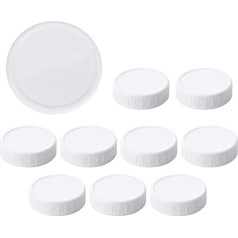 10 Pack Mason Jar Lids Ribbed Style Plastic Cup Leakproof Lids for Food, Jam, Juice, Drinks