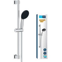 GROHE Vitalio 110 2794810E Комплект душевых ограждений Extra Water-Saving 6 л/мин (2 типа струи, душевой поручень 90 см, приклеивание или сверление), круглый, хром,