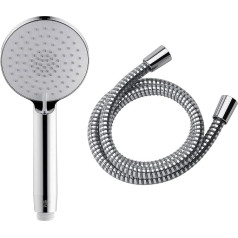 Mira Showers 1.1984.004 Zest 90mm 3-Spray Eco Shower Head and Hose Chrome Fittings