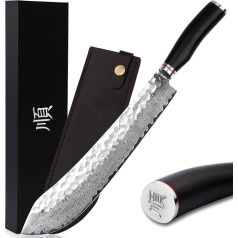 YOUSUNLONG Damask Block Knife Large - длина лезвия 30,00 см - особо острый профессиональный мясницкий нож с дамасским лезвием и рукояткой из свинцового дерева