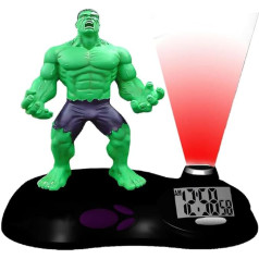 MARUKATSU Hulk Alarm Clock, светящийся циферблат, ночной будильник, проекционный будильник, цифровой ЖК-дисплей, круглый, светящийся, фигурка Халка Marvel